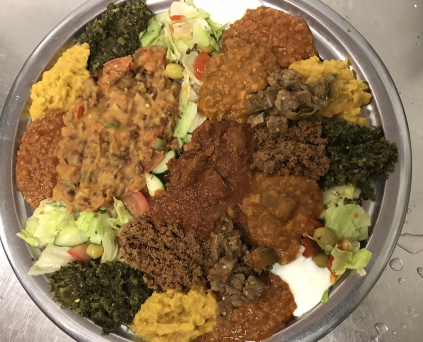 Ethiopisch Eritrees Restaurant injera schaal